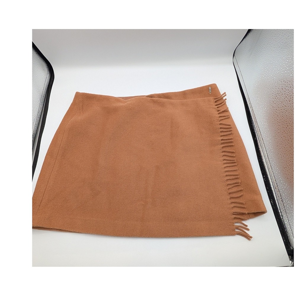 Victoria's Secret PINK Fringed Wrap Mini Skirt Camel Brown Size M NWT